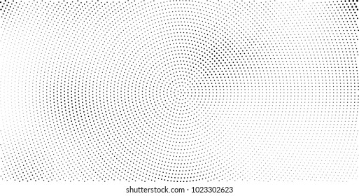 Halftone black and white vector of dots arranged in a circle
