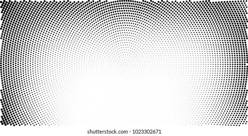 Halftone black and white vector of dots arranged in a circle