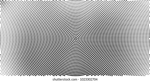 Halftone black and white vector of dots arranged in a circle