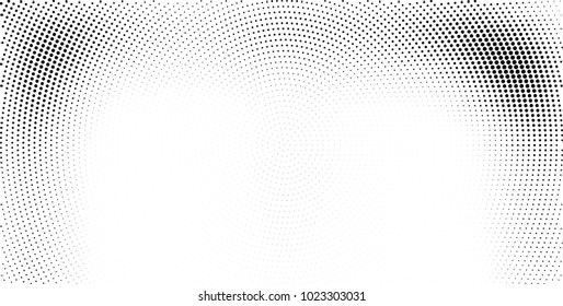 Halftone black and white vector of dots arranged in a circle