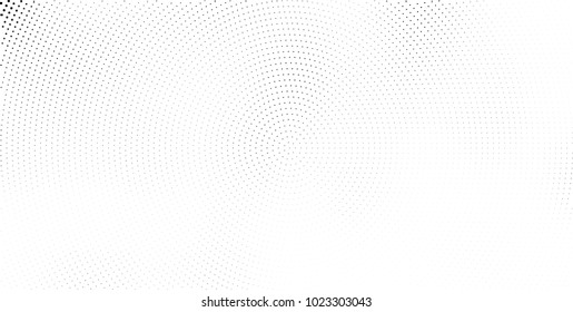 Halftone black and white vector of dots arranged in a circle