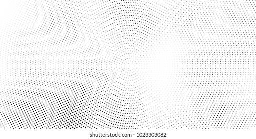 Halftone black and white vector of dots arranged in a circle
