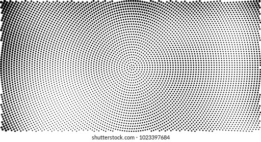 Halftone black and white vector of dots arranged in a circle
