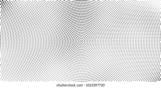 Halftone black and white vector of dots arranged in a circle