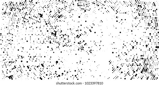 Halftone black and white vector of dots arranged in a circle