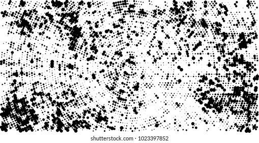 Halftone black and white vector of dots arranged in a circle