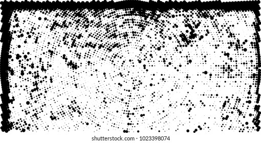 Halftone black and white vector of dots arranged in a circle