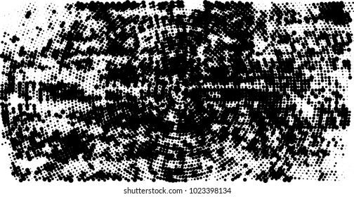 Halftone black and white vector of dots arranged in a circle