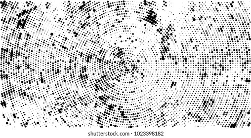 Halftone black and white vector of dots arranged in a circle