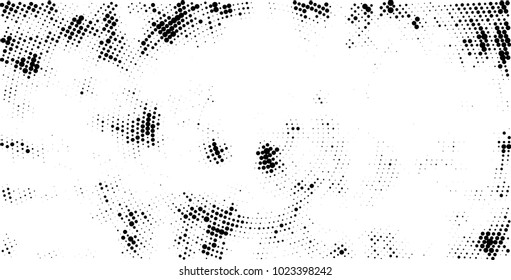 Halftone black and white vector of dots arranged in a circle