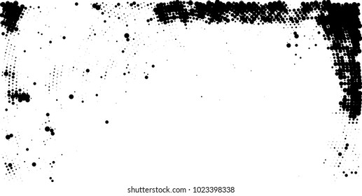 Halftone black and white vector of dots arranged in a circle