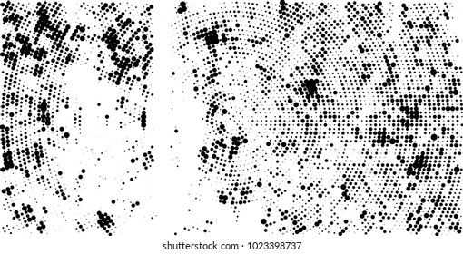 Halftone black and white vector of dots arranged in a circle