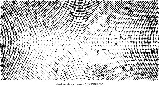 Halftone black and white vector of dots arranged in a circle