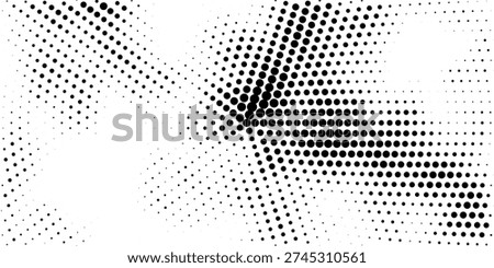 Halftone black and white vector of dots arranged in a circle. modern dot vector design