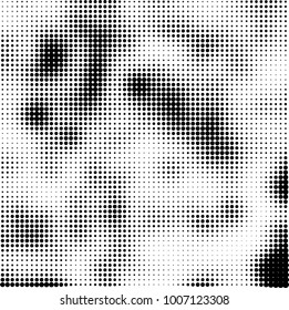 Halftone black and white. Vector monochrome abstract texture of dots. Fantastic background the modern vintage print on business cards, labels, stickers