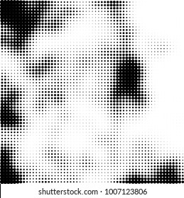 Halftone black and white. Vector monochrome abstract texture of dots. Fantastic background the modern vintage print on business cards, labels, stickers