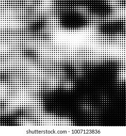 Halftone black and white. Vector monochrome abstract texture of dots. Fantastic background the modern vintage print on business cards, labels, stickers