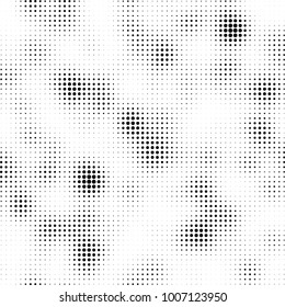 Halftone black and white. Vector monochrome abstract texture of dots. Fantastic background the modern vintage print on business cards, labels, stickers