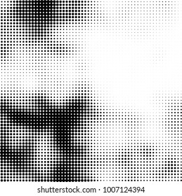 Halftone black and white. Vector monochrome abstract texture of dots. Fantastic background the modern vintage print on business cards, labels, stickers