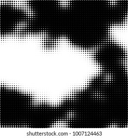 Halftone black and white. Vector monochrome abstract texture of dots. Fantastic background the modern vintage print on business cards, labels, stickers