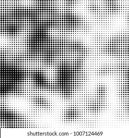 Halftone black and white. Vector monochrome abstract texture of dots. Fantastic background the modern vintage print on business cards, labels, stickers
