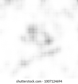 Halftone black and white. Vector monochrome abstract texture of dots. Fantastic background the modern vintage print on business cards, labels, stickers
