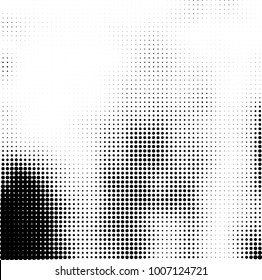 Halftone black and white. Vector monochrome abstract texture of dots. Fantastic background the modern vintage print on business cards, labels, stickers