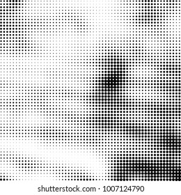 Halftone black and white. Vector monochrome abstract texture of dots. Fantastic background the modern vintage print on business cards, labels, stickers