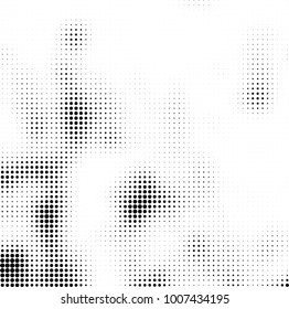 Halftone black and white. Vector monochrome abstract texture of dots. Fantastic background the modern vintage print on business cards, labels, stickers