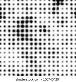Halftone black and white. Vector monochrome abstract texture of dots. Fantastic background the modern vintage print on business cards, labels, stickers