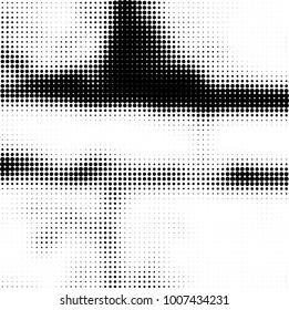 Halftone black and white. Vector monochrome abstract texture of dots. Fantastic background the modern vintage print on business cards, labels, stickers