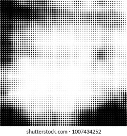 Halftone black and white. Vector monochrome abstract texture of dots. Fantastic background the modern vintage print on business cards, labels, stickers