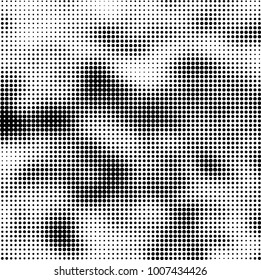 Halftone black and white. Vector monochrome abstract texture of dots. Fantastic background the modern vintage print on business cards, labels, stickers
