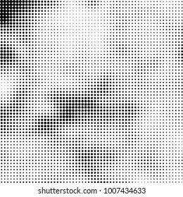 Halftone black and white. Vector monochrome abstract texture of dots. Fantastic background the modern vintage print on business cards, labels, stickers