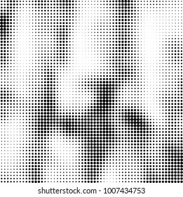 Halftone black and white. Vector monochrome abstract texture of dots. Fantastic background the modern vintage print on business cards, labels, stickers