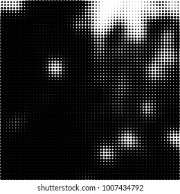 Halftone black and white. Vector monochrome abstract texture of dots. Fantastic background the modern vintage print on business cards, labels, stickers
