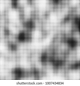 Halftone black and white. Vector monochrome abstract texture of dots. Fantastic background the modern vintage print on business cards, labels, stickers