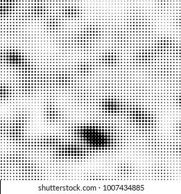 Halftone black and white. Vector monochrome abstract texture of dots. Fantastic background the modern vintage print on business cards, labels, stickers