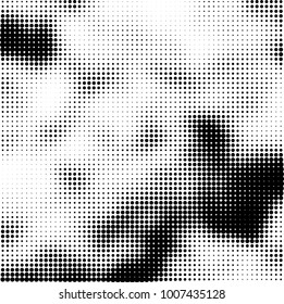 Halftone black and white. Vector monochrome abstract texture of dots. Fantastic background the modern vintage print on business cards, labels, stickers