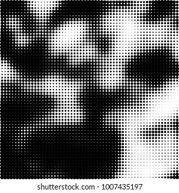 Halftone black and white. Vector monochrome abstract texture of dots. Fantastic background the modern vintage print on business cards, labels, stickers