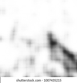 Halftone black and white. Vector monochrome abstract texture of dots. Fantastic background the modern vintage print on business cards, labels, stickers