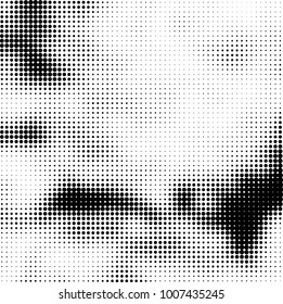 Halftone black and white. Vector monochrome abstract texture of dots. Fantastic background the modern vintage print on business cards, labels, stickers