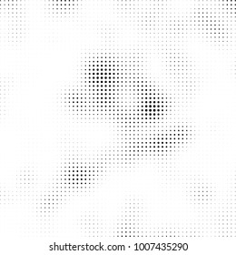 Halftone black and white. Vector monochrome abstract texture of dots. Fantastic background the modern vintage print on business cards, labels, stickers