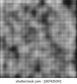 Halftone black and white. Vector monochrome abstract texture of dots. Fantastic background the modern vintage print on business cards, labels, stickers