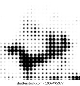 Halftone black and white. Vector monochrome abstract texture of dots. Fantastic background the modern vintage print on business cards, labels, stickers