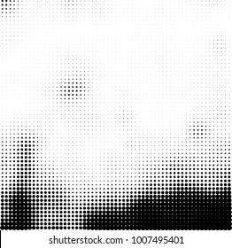 Halftone black and white. Vector monochrome abstract texture of dots. Fantastic background the modern vintage print on business cards, labels, stickers