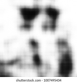 Halftone black and white. Vector monochrome abstract texture of dots. Fantastic background the modern vintage print on business cards, labels, stickers