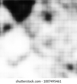 Halftone black and white. Vector monochrome abstract texture of dots. Fantastic background the modern vintage print on business cards, labels, stickers