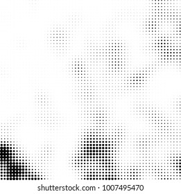 Halftone black and white. Vector monochrome abstract texture of dots. Fantastic background the modern vintage print on business cards, labels, stickers