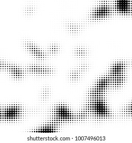 Halftone black and white. Vector monochrome abstract texture of dots. Fantastic background the modern vintage print on business cards, labels, stickers
